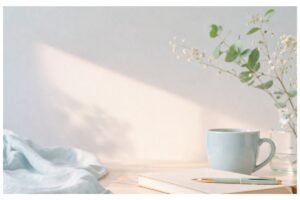 会社休むと病院行かないとバレる不安を表す静かな机上風景