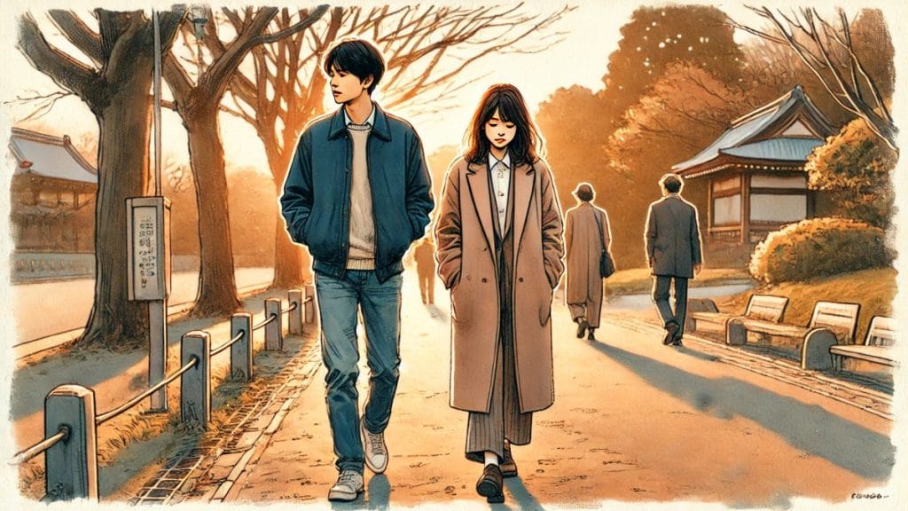 散歩好きの男性と歩くのが好きな女性